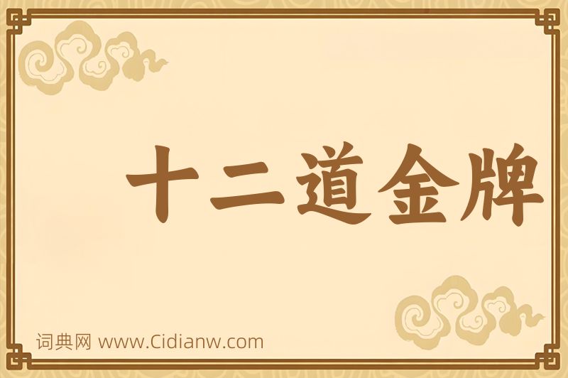 成语十二道金牌图片