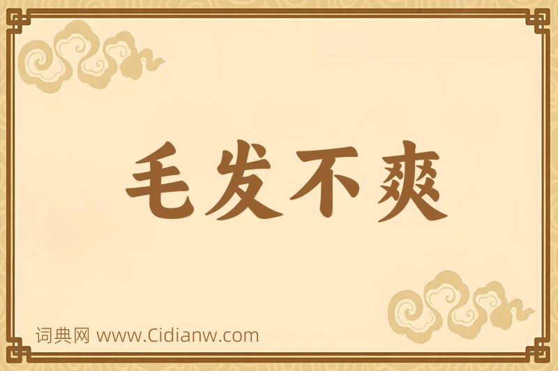 成语毛发不爽图片