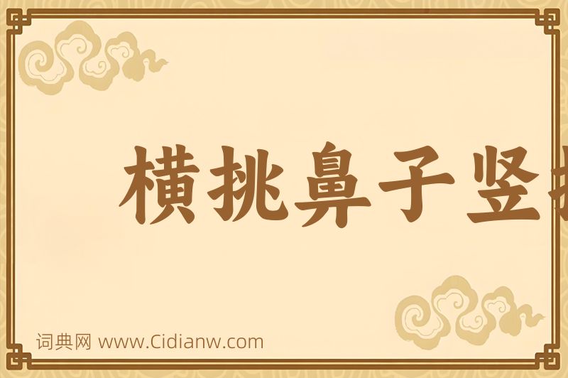 成语横挑鼻子竖挑眼图片