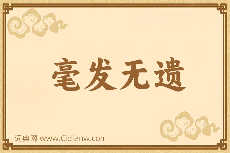 成语毫发无遗图片