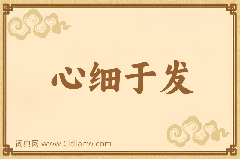 成语心细于发图片