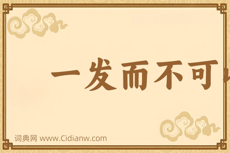 成语一发而不可收图片