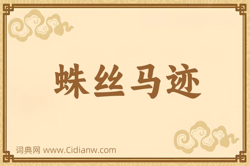 成语蛛丝马迹图片