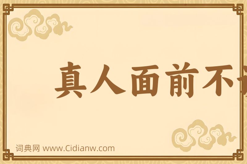 成语真人面前不说假图片