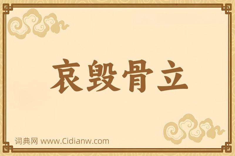 成语哀毁骨立图片