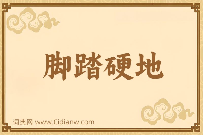 成语脚踏硬地图片