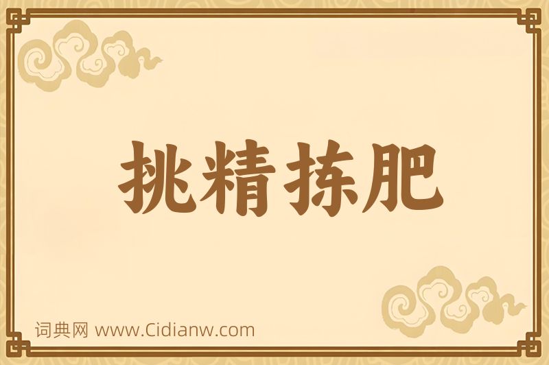 成语挑精拣肥图片