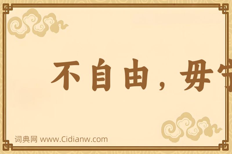 成语不自由，毋宁死图片