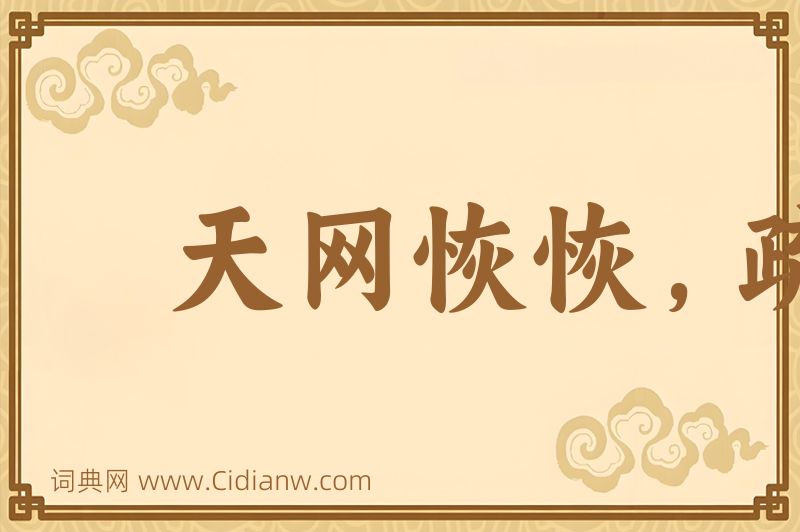 成语天网恢恢，疏而不漏图片