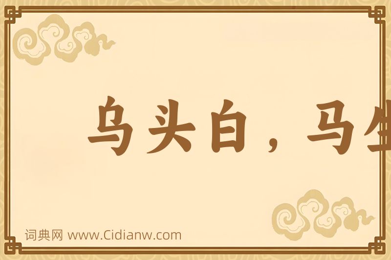 成语乌头白，马生角图片