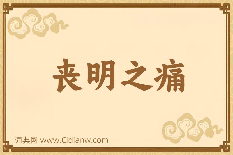 成语丧明之痛图片