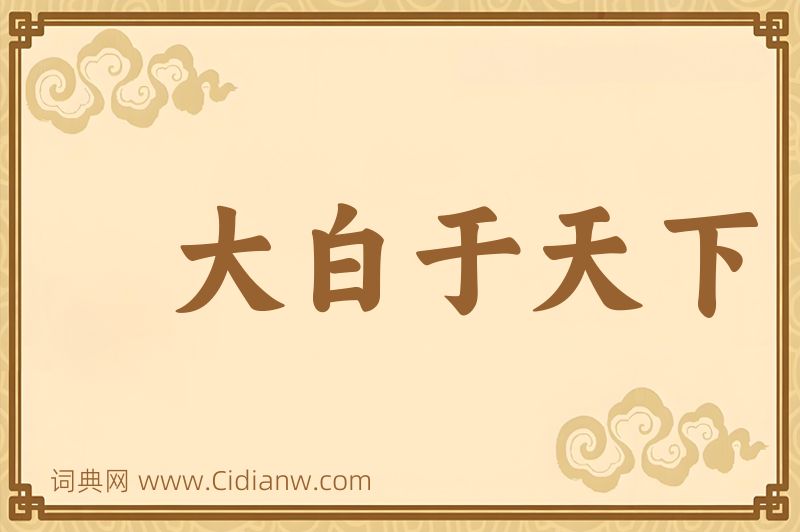 成语大白于天下图片