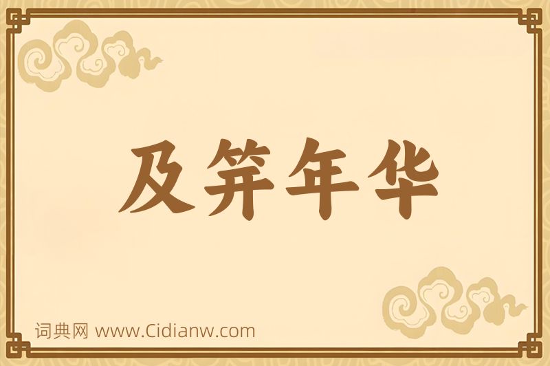 成语及笄年华图片