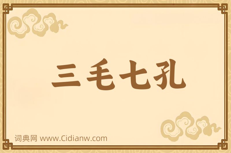 成语三毛七孔图片