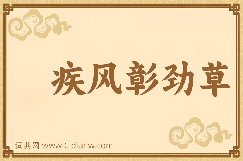 成语疾风彰劲草图片