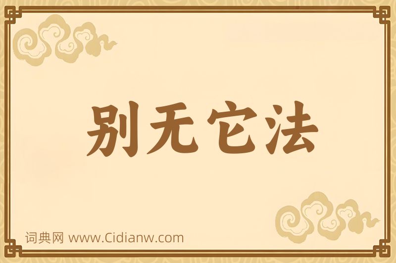 成语别无它法图片