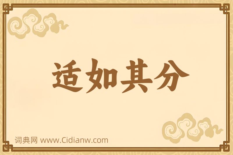 成语适如其分图片