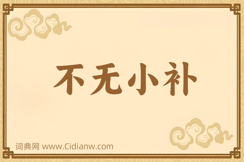 成语不无小补图片