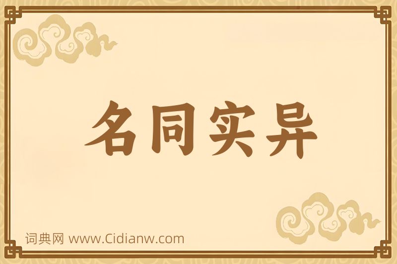 成语名同实异图片