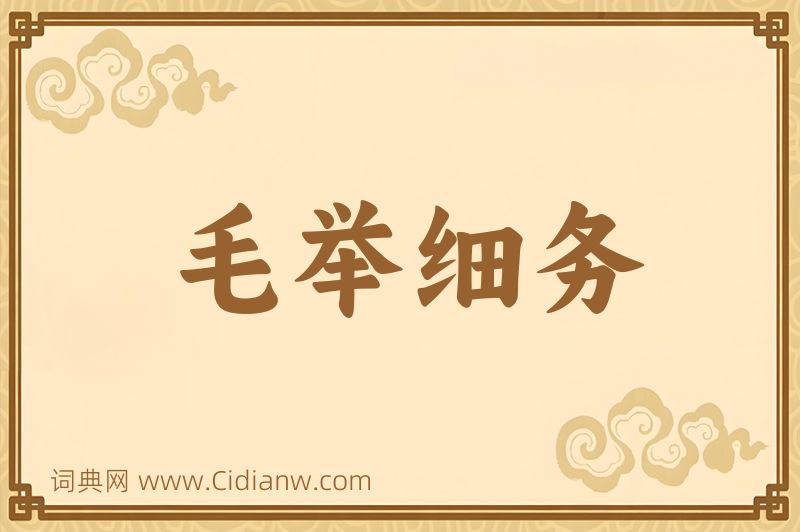 成语毛举细务图片