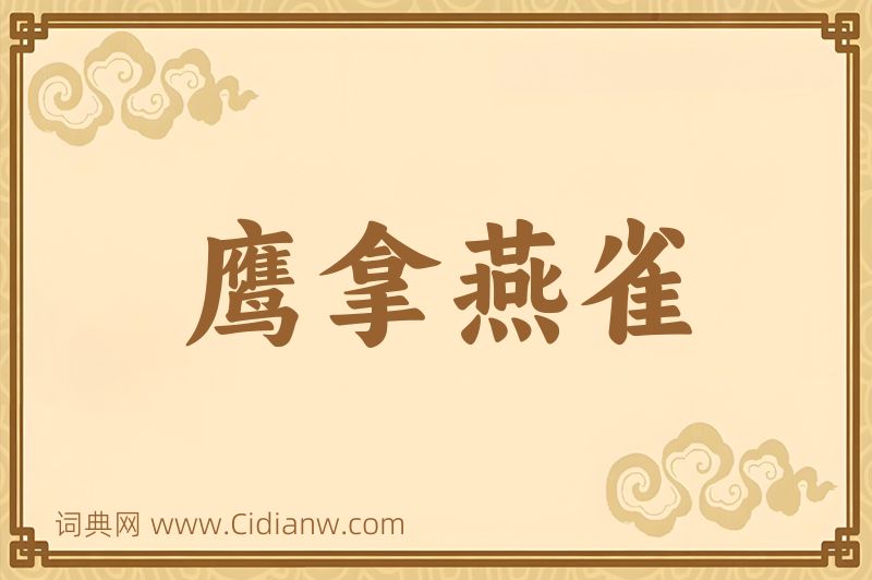 成语鹰拿燕雀图片