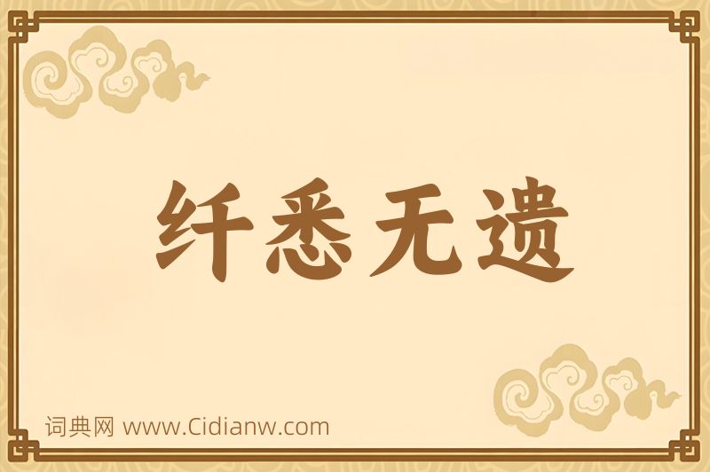 成语纤悉无遗图片