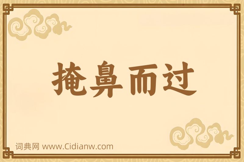 成语掩鼻而过图片