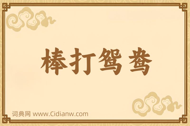 成语棒打鸳鸯图片